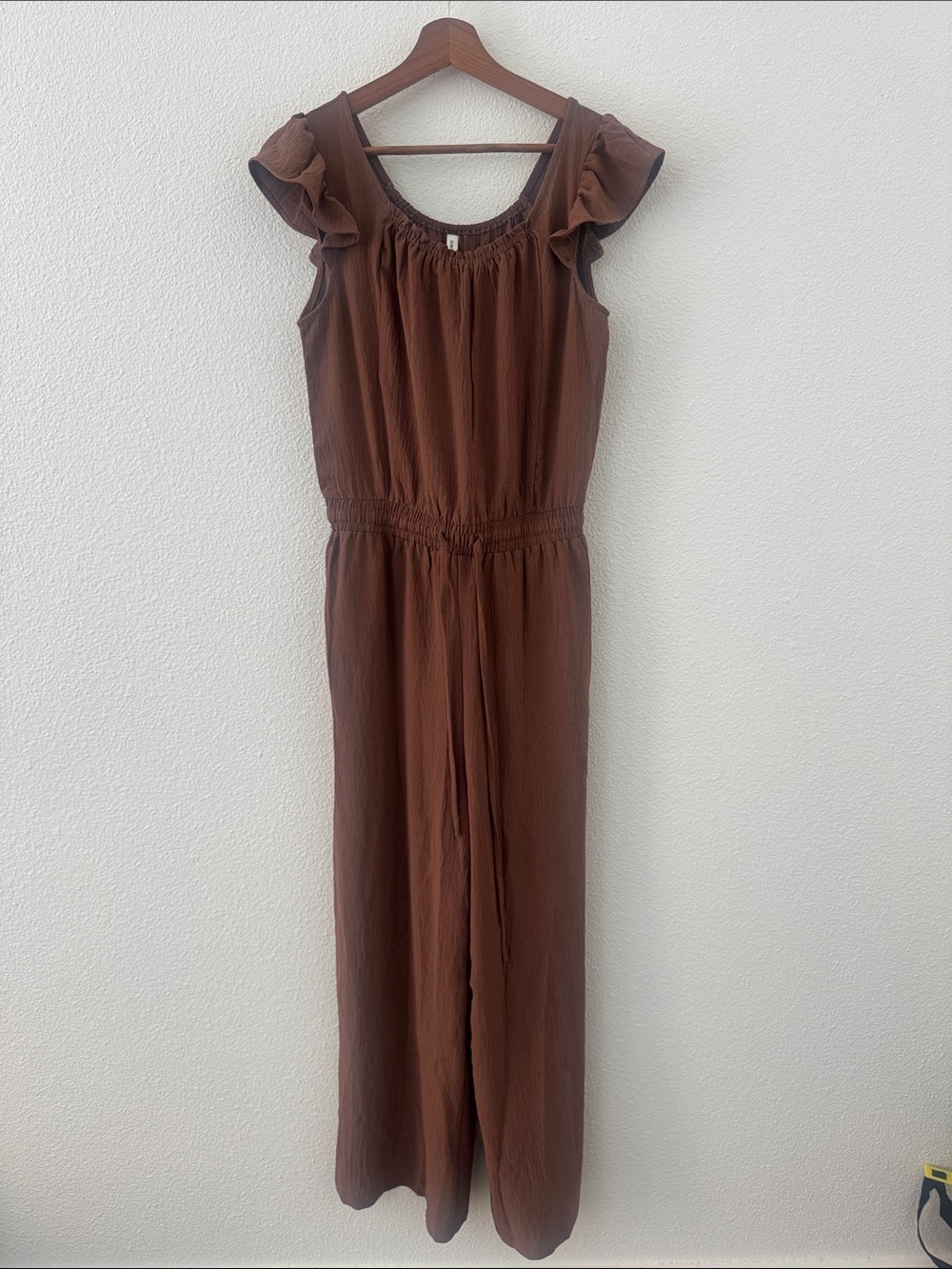 DOKOTOO women’s brown stretchy jumpsuit wide leg